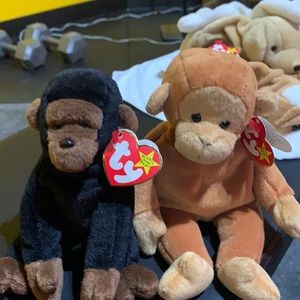 Ty Congo and Bongo beanie babies.